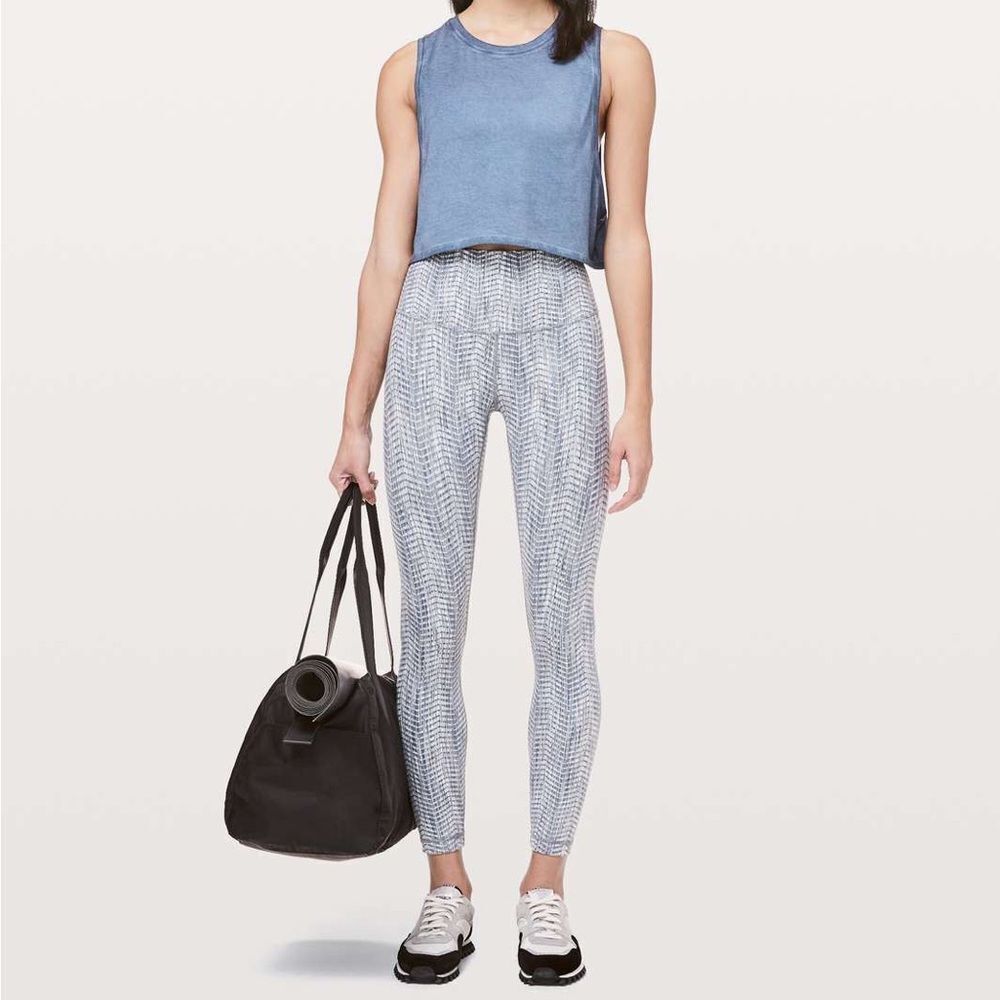 Lululemon Wunder Under High-Rise 7/8 Tight 25" Luon Battleship Silver Spoon